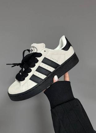 Женские кроссовки adidas campus “grey/ black sole” premium