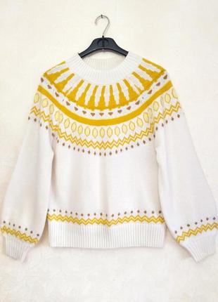 Вовняний светр із візерунком теплий светр джемпер
