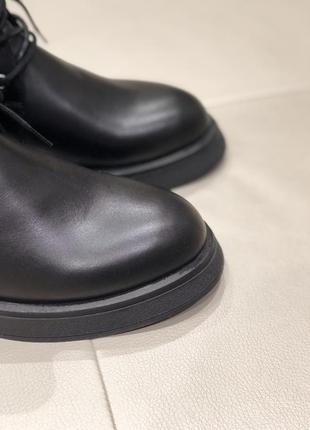 Женские кожаные демисезонные ботинки на низком каблуке с флисовой подкладкой турция  2080s corta mussi 30273 фото