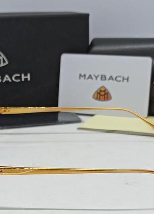 Maybach очки унисекс солнцезащитные узкие серо фиолетовый градиент с золотым металлом3 фото
