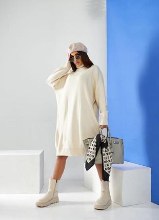 Платье туника свитер под горлышко чёрное молочное зелёное малиновое розовое оверсайз короткое мини удлинённый кофта гольф водолазка