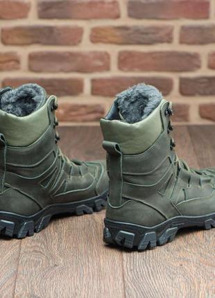 Берци на хутрі зимові зсу хакі чоловічі,жіночі,тактичні берці олива зима,зелені...
