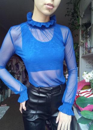 Гольф сіточка, кофта сітка, блузка сіточкою, ошатний гольфик із рюшами