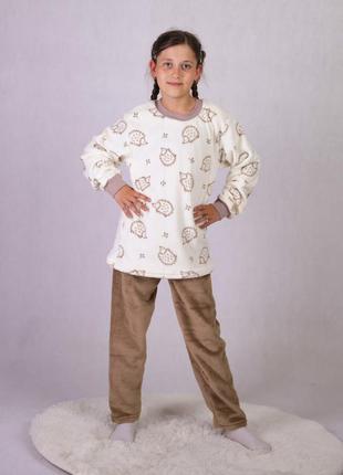 Пижама подростковая махровая теплая однотонная 36-42р.1 фото