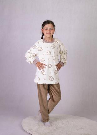 Пижама подростковая махровая теплая однотонная 36-42р.2 фото