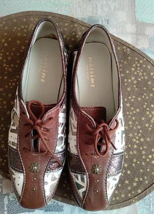Оригинал кожаные туфли, мокасины всем известного бренда massimo dutti .р:39 1/2.3 фото