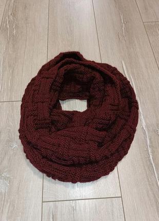 Великий в'язаний шарф - хомут 158*25 см