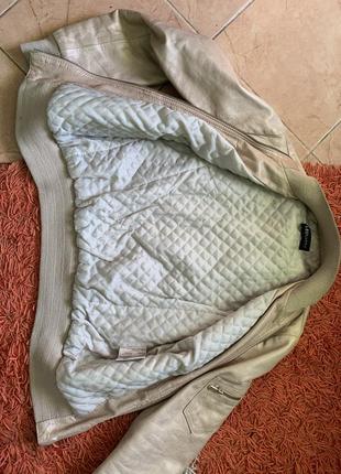Кожаная курточка бомбер с переливом, утепленная2 фото