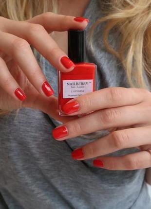 #разгрузкой лак для ногтей nailberry l'oxygene nail lacquer rouge классический красный eco-friendly7 фото