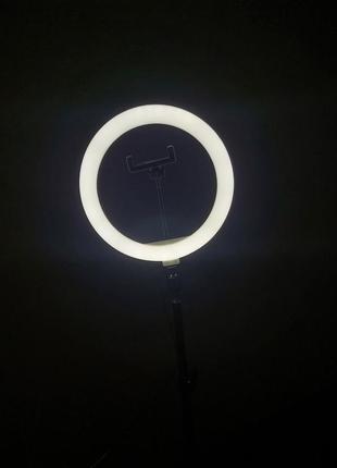 Кругла кільцева селфі-лампа з утримувачем для телефону hx300 30 см5 фото
