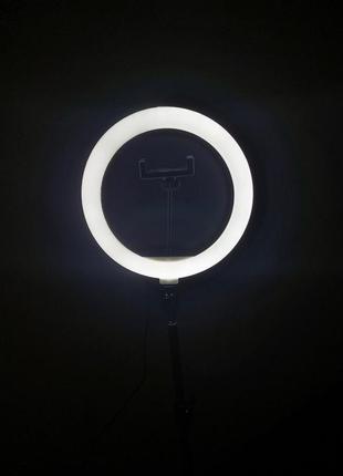 Кругла кільцева селфі-лампа з утримувачем для телефону hx300 30 см4 фото