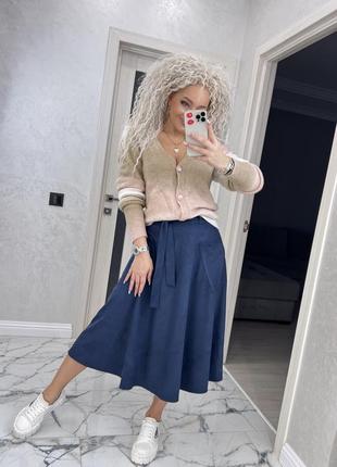 Классическая женская юбка миди с карманами на поясе, зима, осень, весна, s, m, l, xl