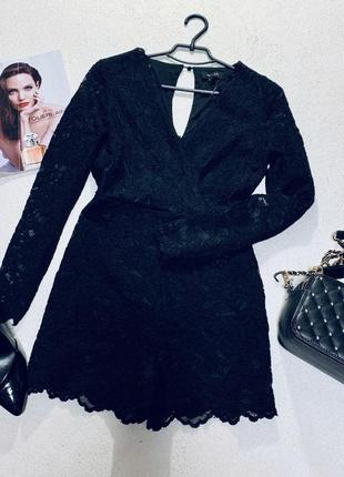 Роскошный нарядный брендовый кружевной ромпер комбинезон на подкладке 💣