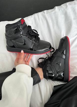 Nike air jordan 1 retro «&nbsp;patent black / red&nbsp;» premium4 фото