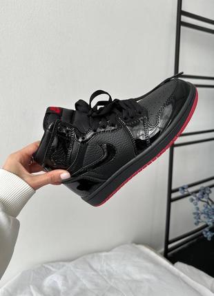 Nike air jordan 1 retro «&nbsp;patent black / red&nbsp;» premium1 фото