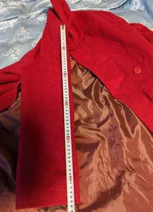 Пальто демісезонне осіннє червоне на гуздиках жіноче3 фото
