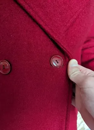Пальто демісезонне осіннє червоне на гуздиках жіноче5 фото