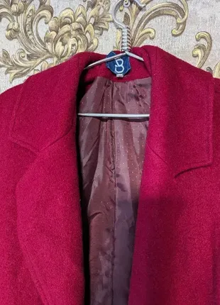 Пальто демісезонне осіннє червоне на гуздиках жіноче7 фото