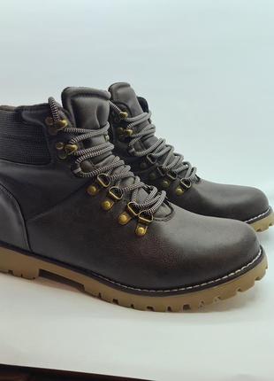 Новые оригинальные мужские брендовые ботинки your turn boots кожаные (эко-кожа) коричневые германия размер: 42, 43, 44, 462 фото