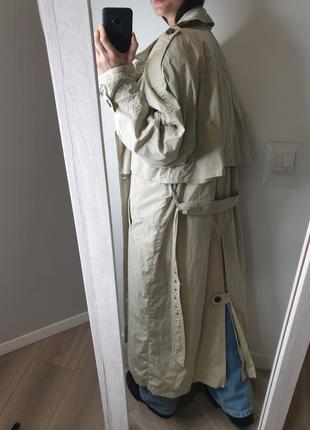 Актуальный длинный винтажный тренч плащ пальто длинное с поясом миди макси винтаж батал4 фото