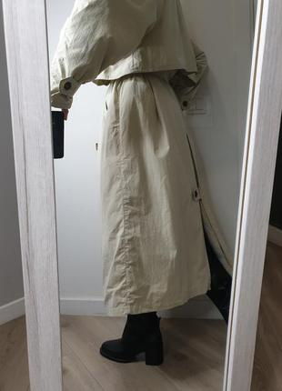 Актуальный длинный винтажный тренч плащ пальто длинное с поясом миди макси винтаж батал8 фото