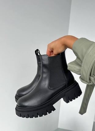 Тепленькие кожаные ботинки 🖤