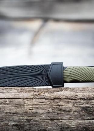 Тактический нож colunbia ( хаки & черный ) матовый 24 см. нож армейский с чехлом2 фото