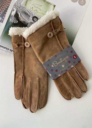 Кожаные теплые перчатки ❤️boutique ❤️l✔️1 фото