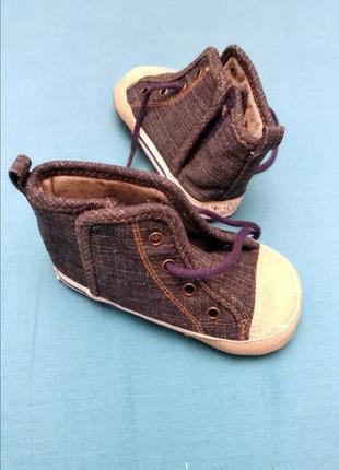 Джинсовые кроссовки/пинетки для малыша 6-9 мес8 фото