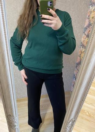 Зелёный кашемировый джемпер пуловер 50-54 р3 фото