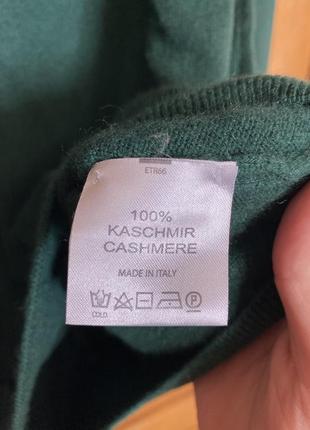 Зелёный кашемировый джемпер пуловер 50-54 р5 фото