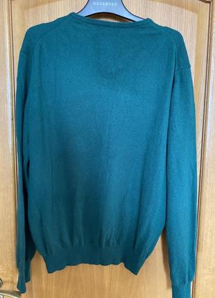 Зелёный кашемировый джемпер пуловер 50-54 р8 фото