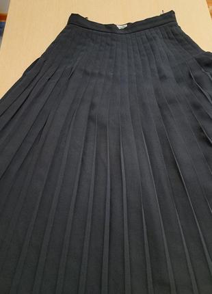 Винтажная плиссированная юбка, viyella, англия. большой размер, 45% шерсти
