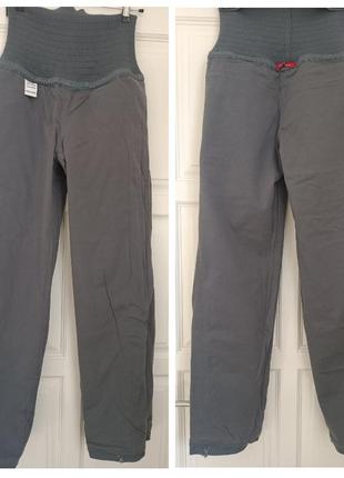 Теплые прямые серые брюки штаны ostin с поясом-резинкой6 фото