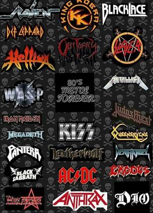 Плакат - логотипами рок та хеві-метал гуртів