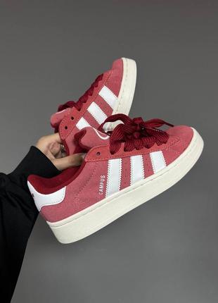 Женские кроссовки adidas campus “red/white” premium