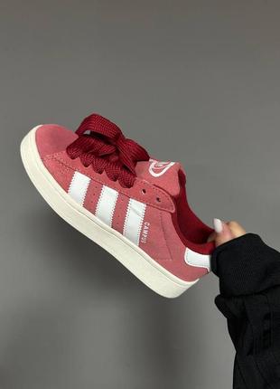 Жіночі кросівки adidas campus “red / white” premium6 фото