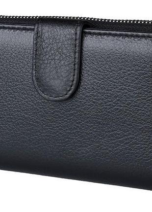 Женский кожаный кошелек на молнии st 026 черный натуральная кожа