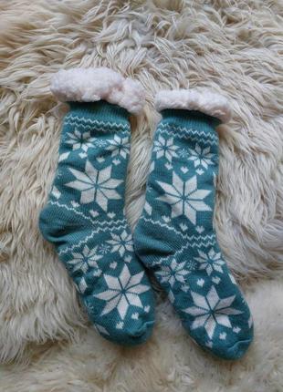 🩷💛💜 очень теплые чуные /домашние носочки с селеконовыми следами1 фото