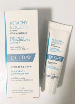 Ducray keracnyl glycolic+ unclogging cream –очищающий крем от черных точек