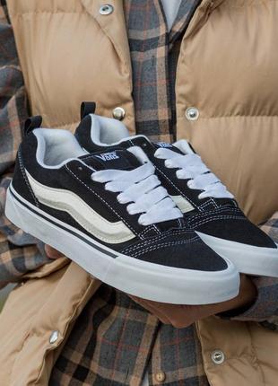 Кроссовки vans knu skool black white platform