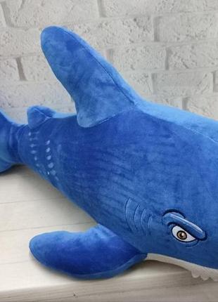Мягкая игрушка синяя акула 60 см