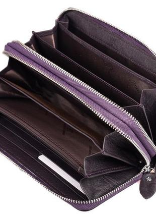 Женский кожаный кошелек клатч st 238-2 на две молнии фиолетовый натуральная кожа2 фото