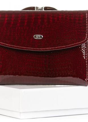 Жіночий шкіряний гаманець sergio torretti ws-11 бордовий