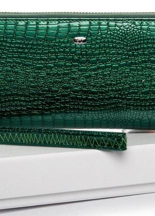 Жіночий шкіряний гаманець на блискавці sergio torretti w38 зелений натуральна шкіра
