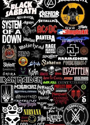 Плакат - логотип известных рок и хеви-метал груп