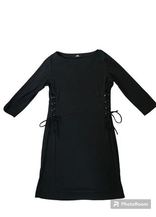 Чорна базова сукня прямого крою1 фото