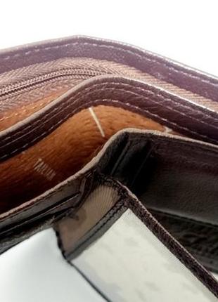 Мужской кожаный кошелек tailian t120d crimson натуральная кожа6 фото