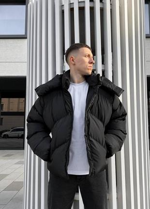 Чоловічий пуховик зимовий quatro чорний куртка зима