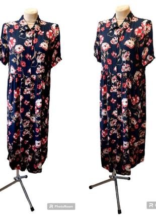 Zara платье рубашка в цветочный принт7 фото